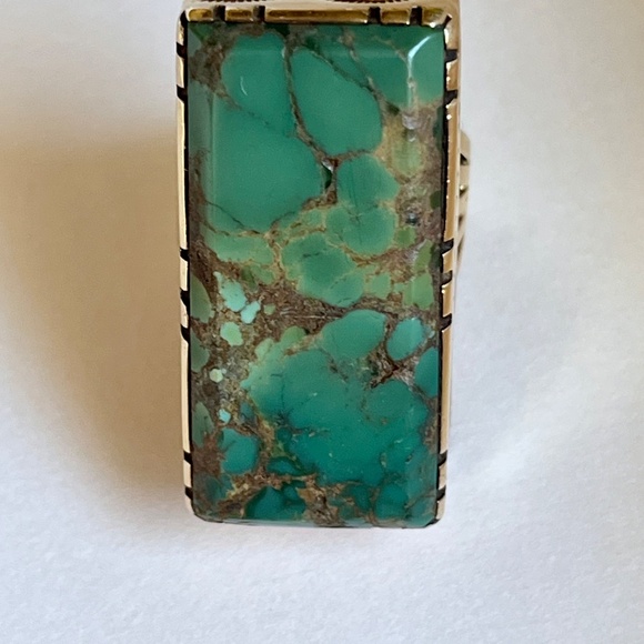 Native American Navajo Ray Morton Whirling Wind 18K Turquoise Ring - Picture 2 of 16